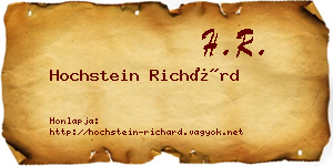 Hochstein Richárd névjegykártya