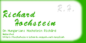 richard hochstein business card